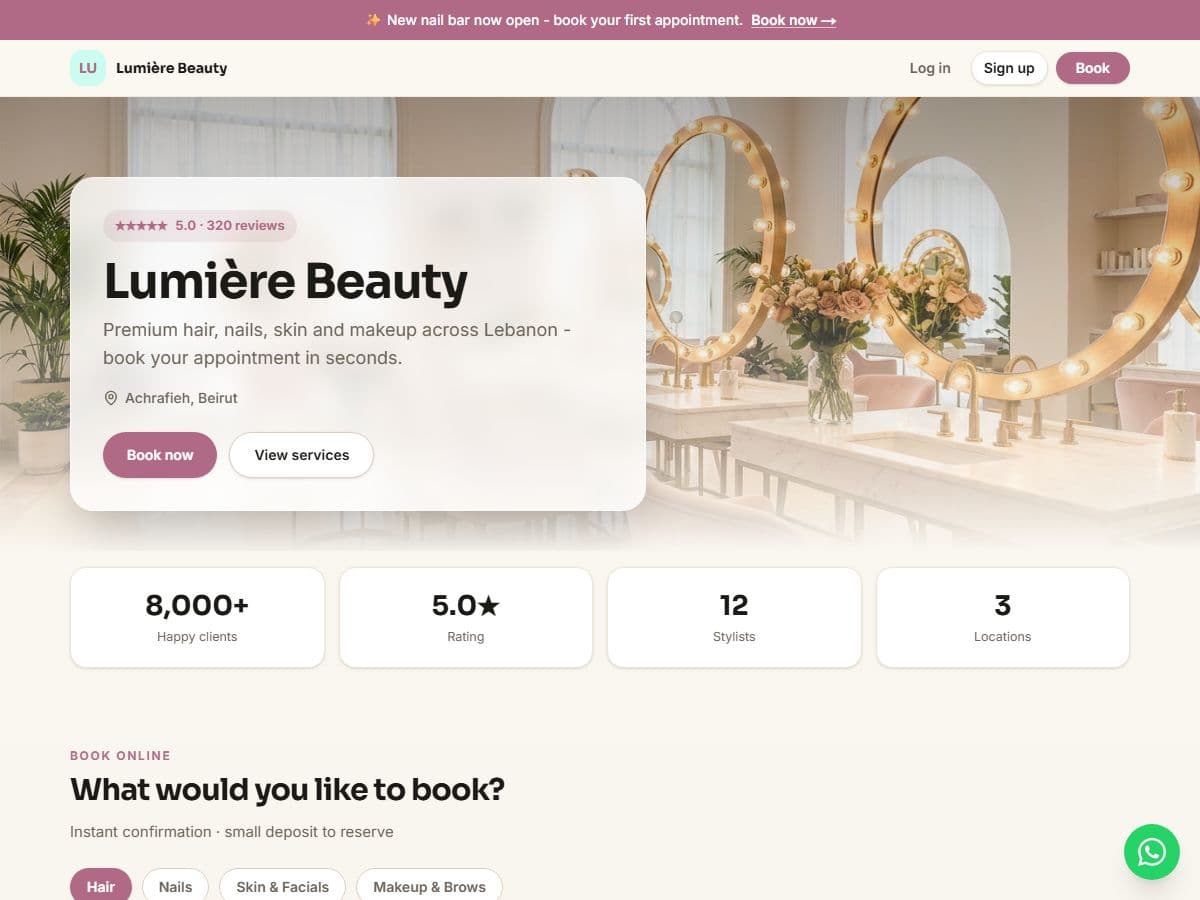 Lumière Beauty · Salons de beauté