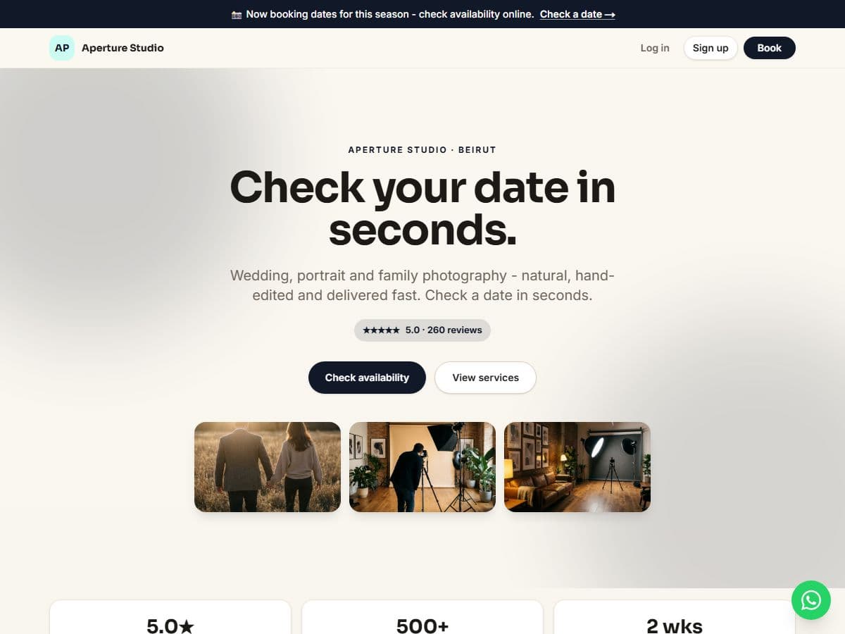Aperture Studio · Photo & vidéo