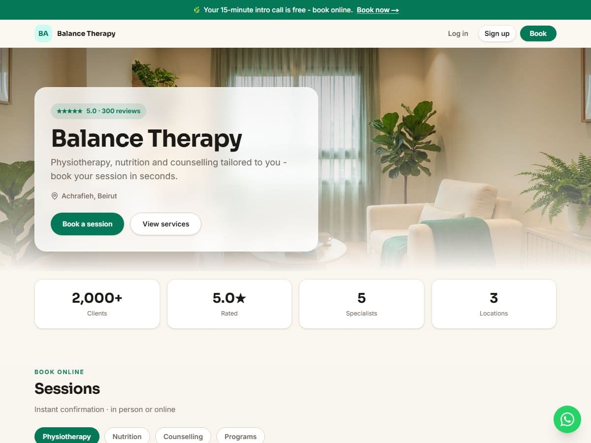 Balance Therapy · Thérapie & nutrition